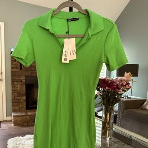 Zara Ribbed Polo Dress Unworn